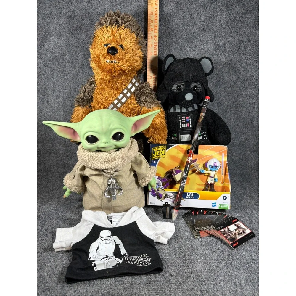 Star Wars Lot Build-A-Bear Chewbacca, Darth Vader. Grogu. Etc. Bundle